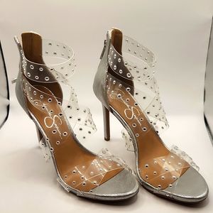 Jessica Simpson Clear/Silver Heels